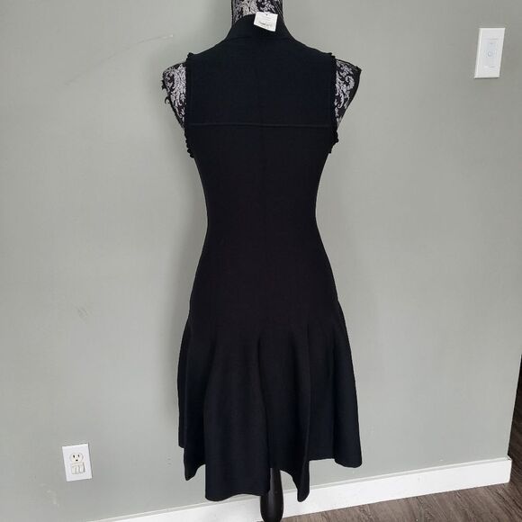 Carven Sleeveless Ruffle-Edge Dress-BLACK-Medium - Picture 4 of 7